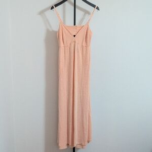 Dex Coral Pink Boho Maxi Dress - Flowy Summer Sundress Size M.